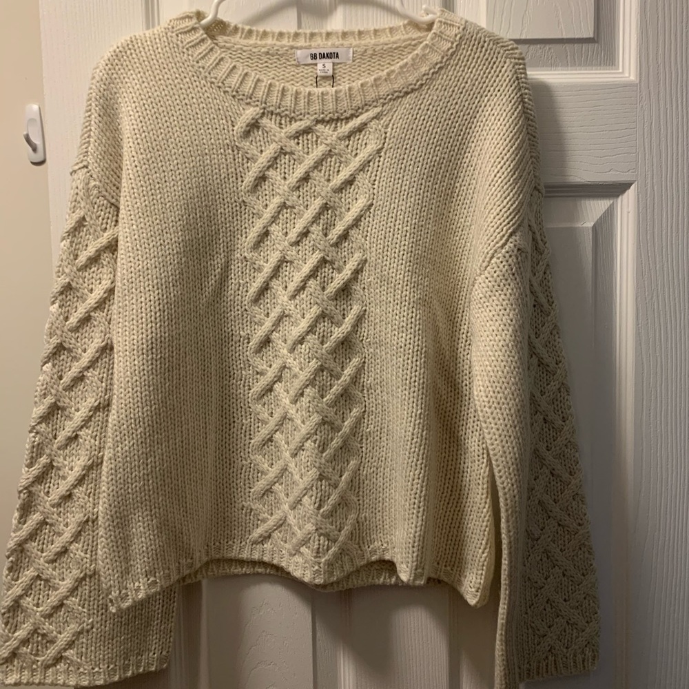 Cream sweater from Red Dress Boutique